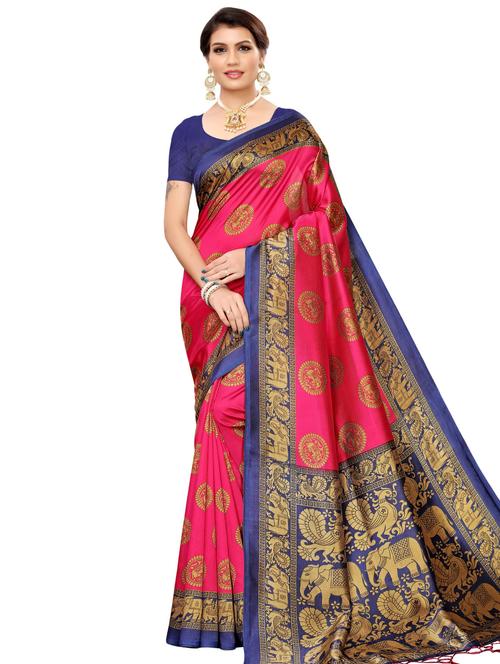 conversational bhagalpuri saree with blouse - 16531804 - Very Small Image - 1