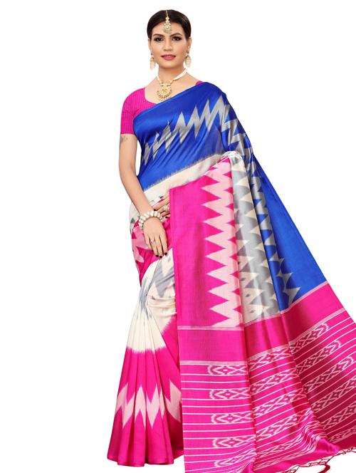chevron bhagalpuri saree with blouse - 16531806 - Very Small Image - 1