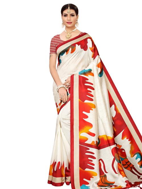 conversational bhagalpuri saree with blouse - 16531810 - Very Small Image - 1