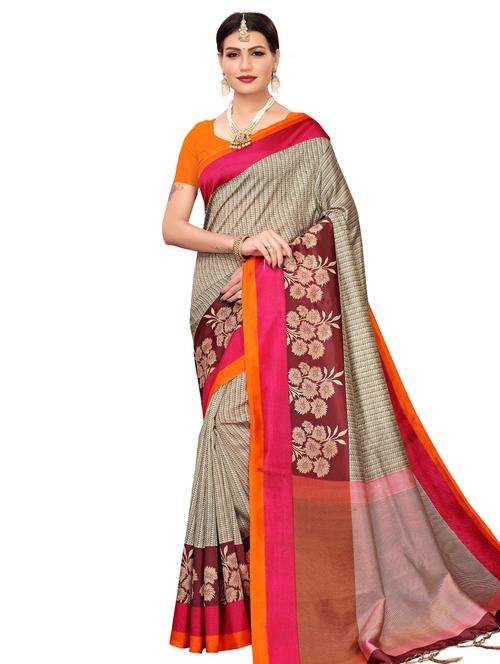 floral bhagalpuri saree with blouse - 16531820 - Very Small Image - 1