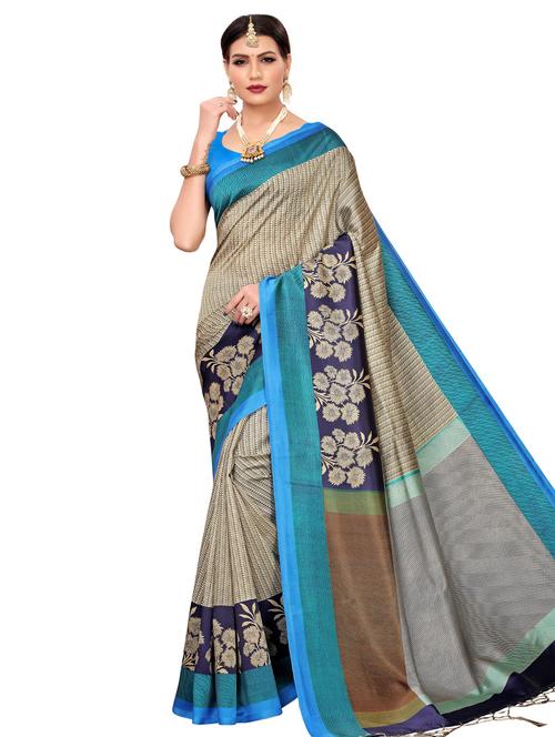 floral bhagalpuri saree with blouse - 16531822 - Very Small Image - 1