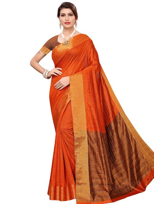 checkered banarasi saree with blouse - 16531854 - Very Small Image - 1