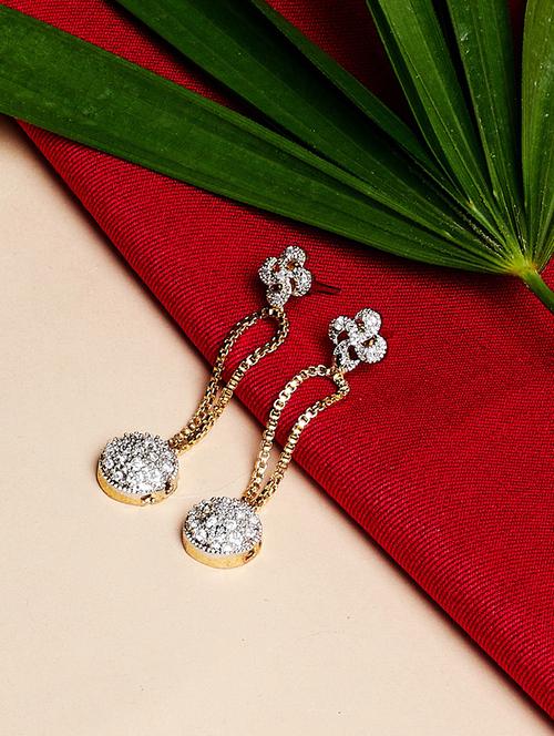 gold metal drop earring - 16532373 - Very Small Image - 1