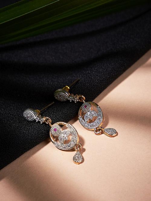 gold metal drop earring - 16532380 - Very Small Image - 1
