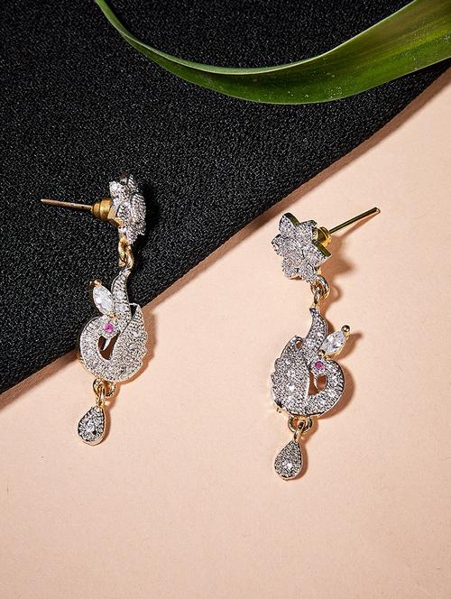 gold metal drop earring - 16532392 - Very Small Image - 1