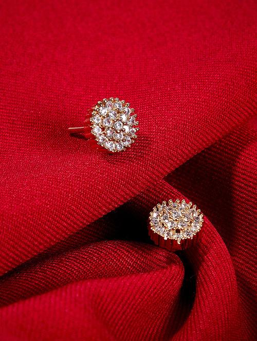 gold metal studs earring - 16532402 - Very Small Image - 1