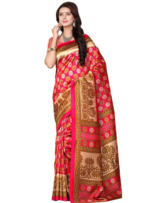 floral printed saree with blouse - 16532504 - Very Small Image - 1
