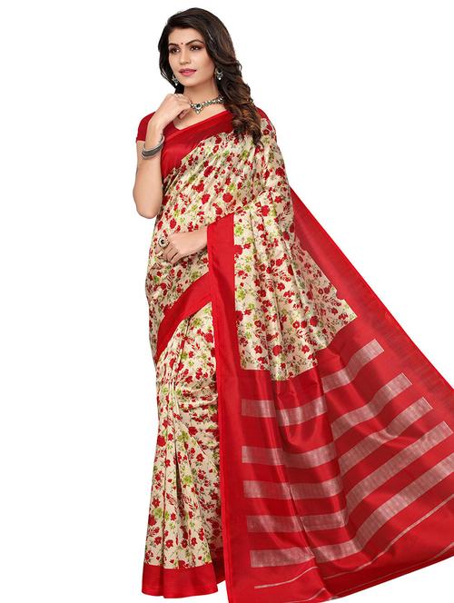 floral printed saree with blouse - 16532509 - Very Small Image - 1
