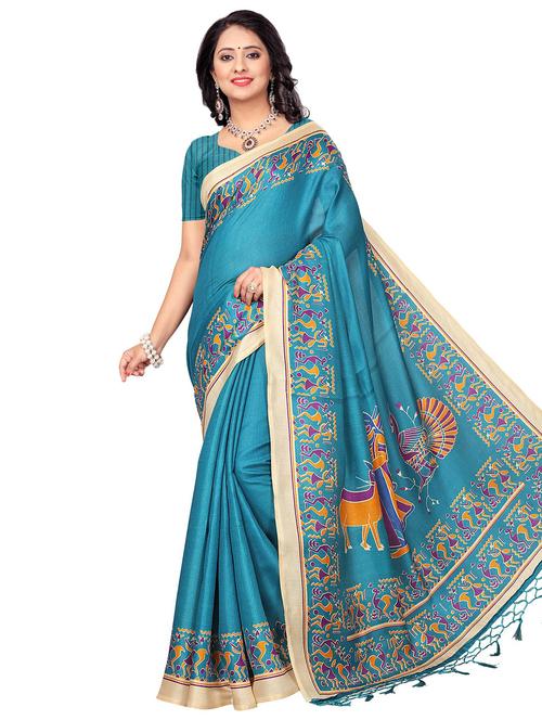 conversational printed saree with blouse - 16532524 - Very Small Image - 1