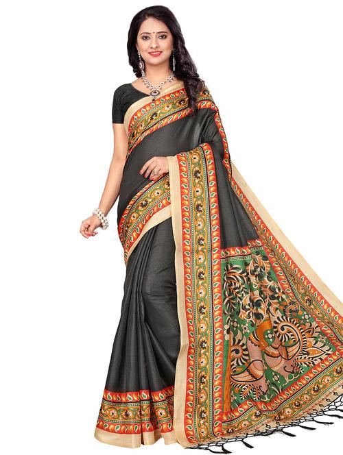 kalamkari printed saree with blouse - 16532525 - Very Small Image - 1
