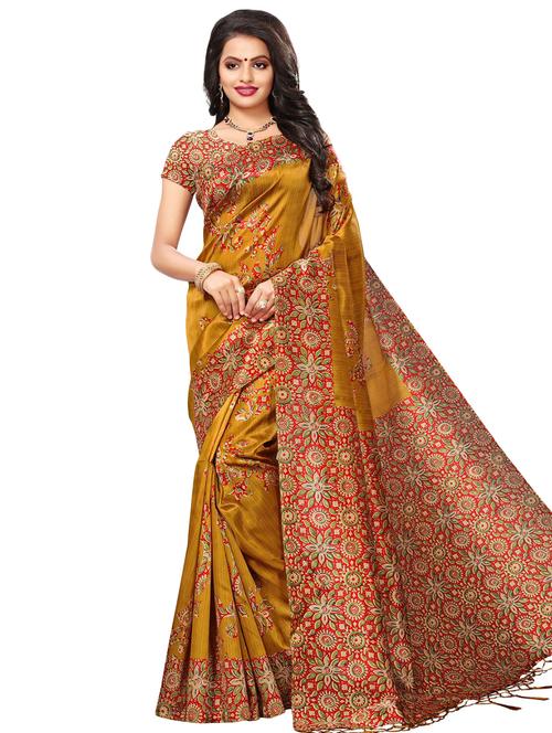 kalamkari printed saree with blouse - 16532532 - Very Small Image - 1