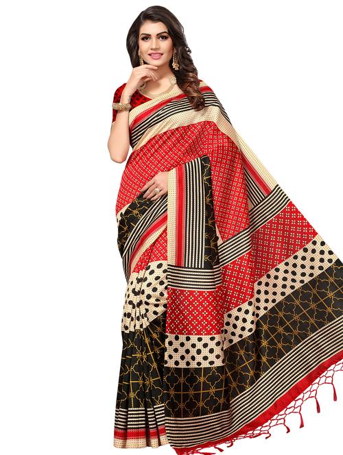 floral printed saree with blouse - 16532544 - Very Small Image - 1