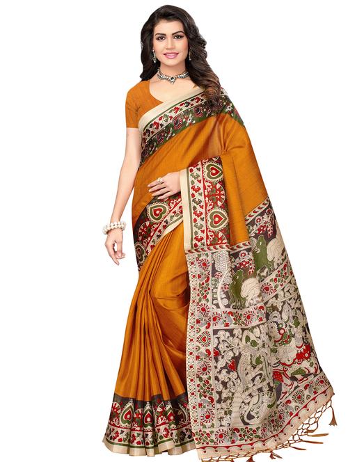 kalamkari printed saree with blouse - 16532546 - Very Small Image - 1