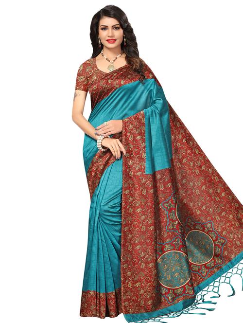 kalamkari printed saree with blouse - 16532554 - Very Small Image - 1
