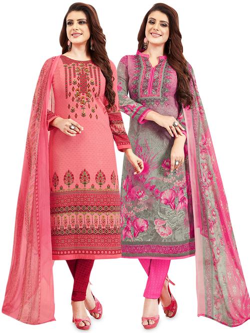 printed unstitched suit combo - 16532642 - Very Small Image - 1