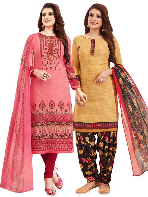 printed unstitched suit combo - 16532646 - Very Small Image - 1