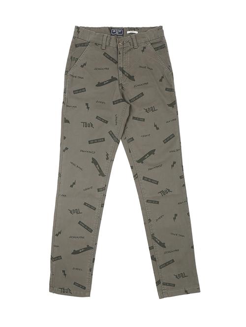 green cotton blend casual trouser - 16533275 - Very Small Image - 1