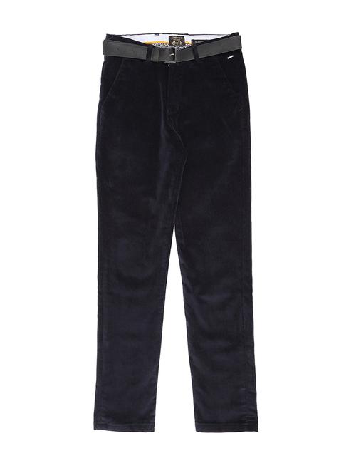 dark blue cotton blend casual trouser - 16533624 - Very Small Image - 1