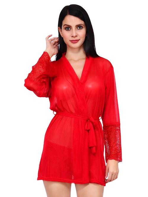 floral lace detail sleepwear robe - 16533916 - Very Small Image - 1