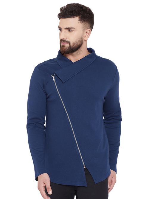 navy blue solid asymmetric t-shirt - 16533956 - Very Small Image - 1