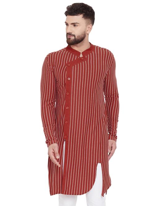 red striped asymmetric kurta - 16534191 - Very Small Image - 1