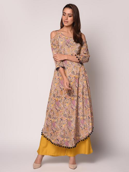 abstract print a-line high-low kurta - 16534696 - Very Small Image - 1