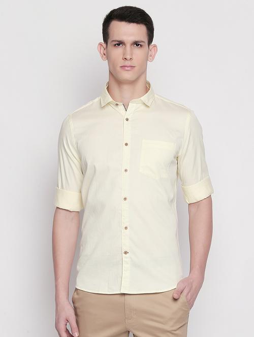 yellow solid casual shirt - 16534722 - Very Small Image - 1