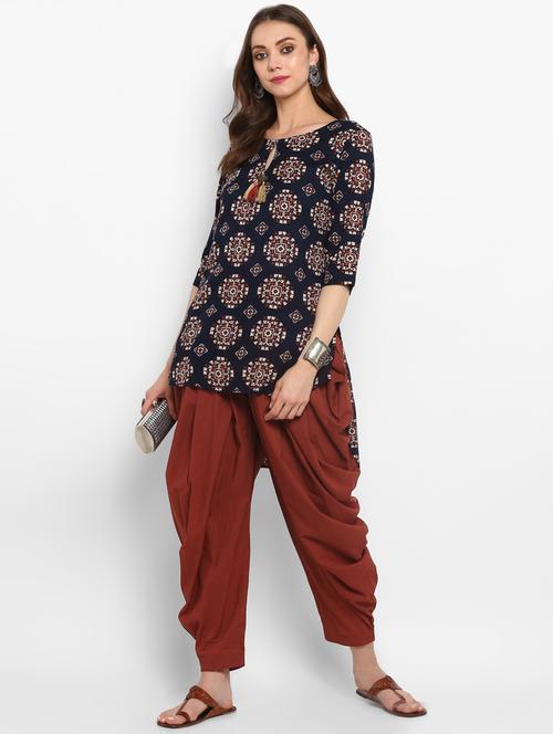 printed high-low kurta - 16535686 - Very Small Image - 1