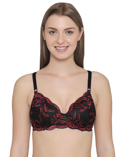 floral laced embroidered bra - 16535816 - Very Small Image - 1