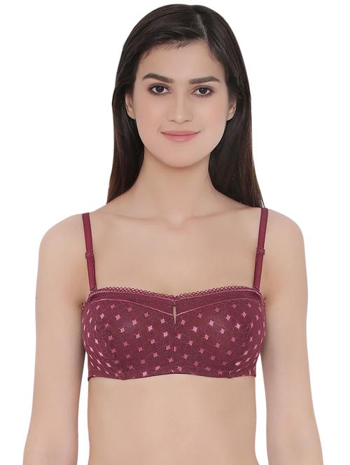 lace insert printed bra - 16535825 - Very Small Image - 1