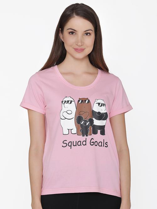 women's front print round neck t-shirt - 16535940 - Very Small Image - 1