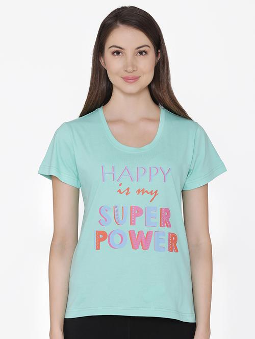 women's front print round neck t-shirt - 16535942 - Very Small Image - 1