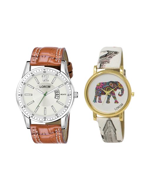 lorem set of 2 analog couple watches(lk-243-046) - 16536799 - Very Small Image - 1