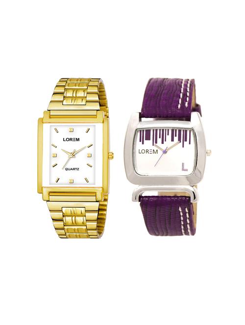lorem set of 2 analog couple watches(lk-207-108) - 16536807 - Very Small Image - 1