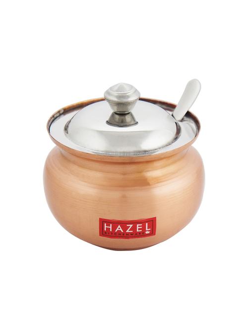 stainless steel copper finish oil ghee pot - 16537747 - Very Small Image - 1