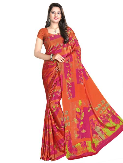 geometric printed saree with blouse - 16537757 - Very Small Image - 1