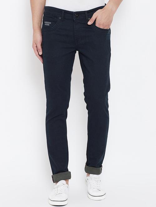 navy blue plain denim jeans - 16539692 - Very Small Image - 1