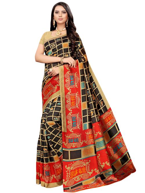 geometric print mysore silk saree - 16539984 - Very Small Image - 1