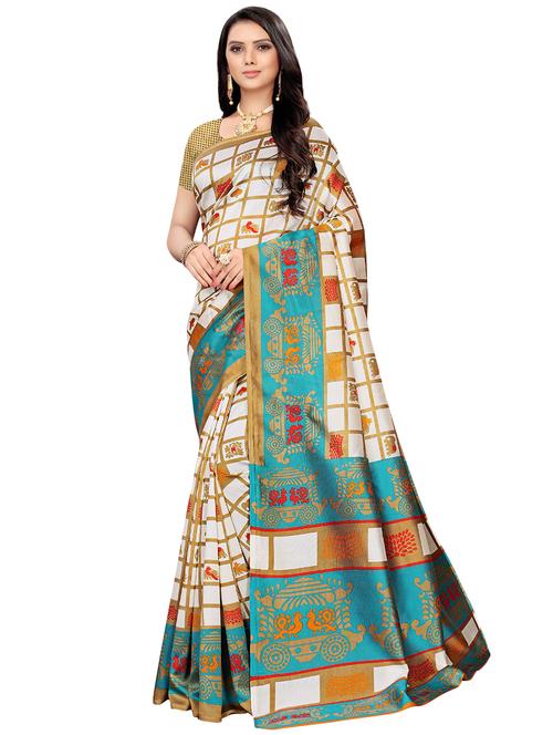 geometric print mysore silk saree - 16539988 - Very Small Image - 1