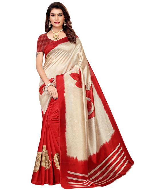 floral mysore silk saree - 16540004 - Very Small Image - 1