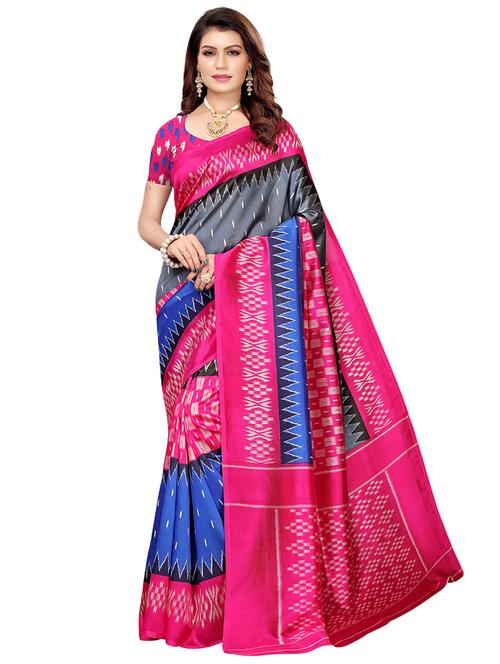 ikat mysore silk saree - 16540015 - Very Small Image - 1