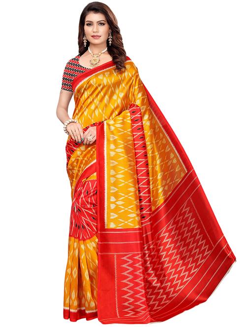 ikat mysore silk saree - 16540017 - Very Small Image - 1