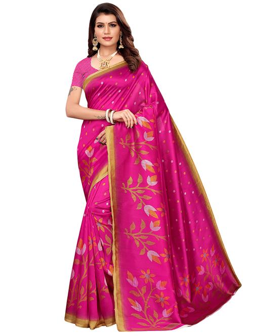 floral mysore silk saree - 16540031 - Very Small Image - 1