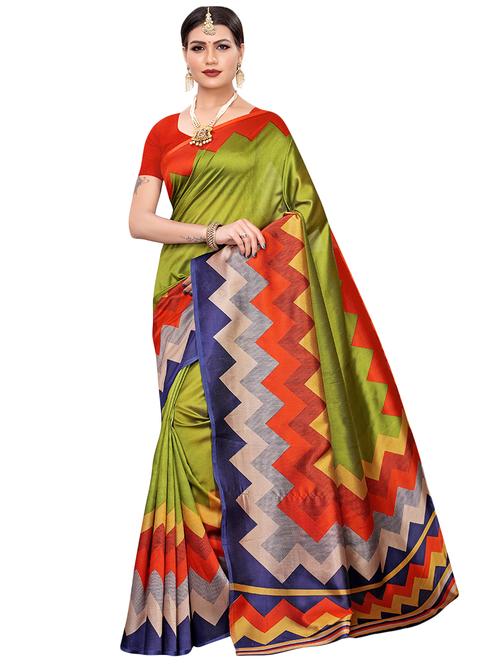 chevron mysore silk saree - 16540053 - Very Small Image - 1