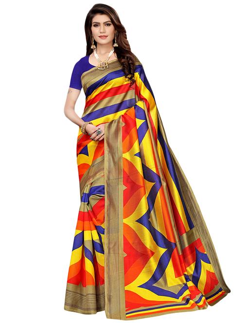 chevron mysore silk saree - 16540070 - Very Small Image - 1