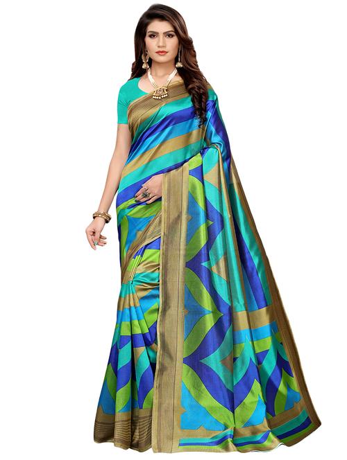 chevron mysore silk saree - 16540071 - Very Small Image - 1