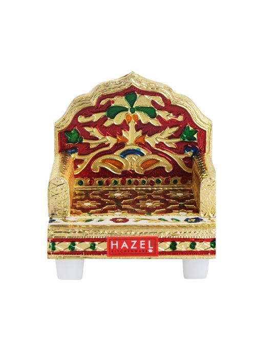 wooden meenakari work sinhasan for pooja - 16540079 - Very Small Image - 1