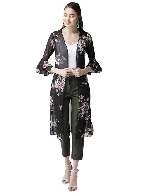 floral printed straight shrug - 16540516 - Very Small Image - 1