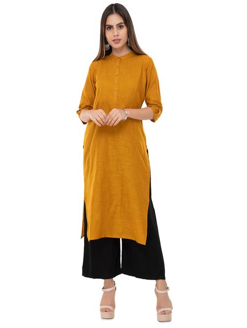 solid straight kurta - 16541071 - Very Small Image - 1