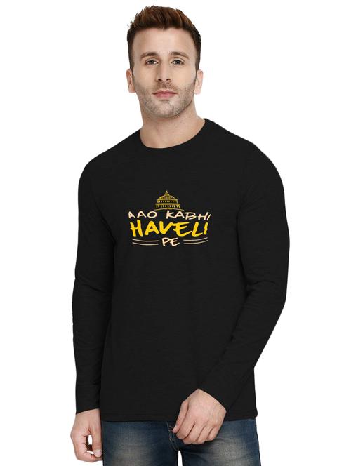 black chest print t-shirt - 16541253 - Very Small Image - 1